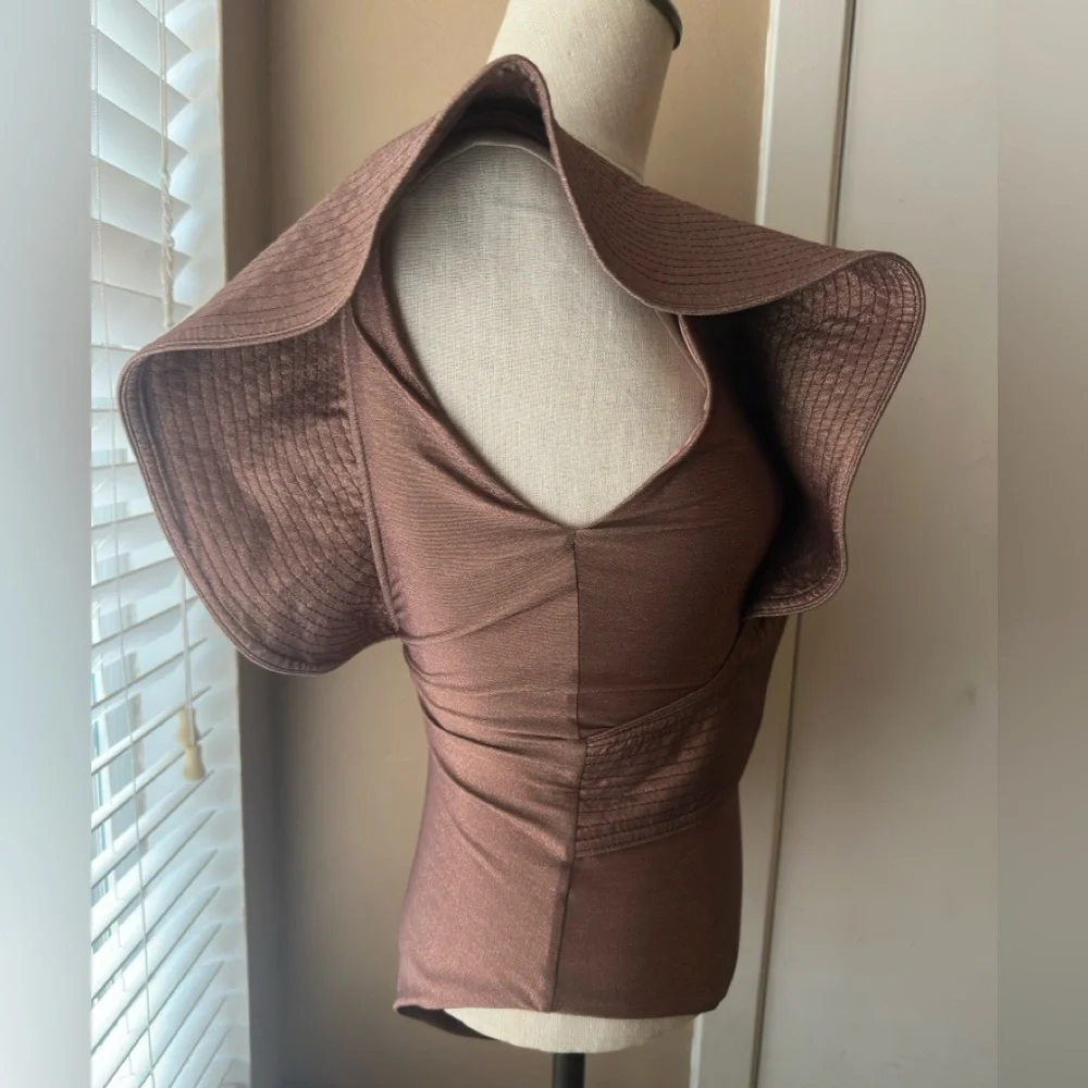 Johanna Ortiz Brown Ruffle Sleeve Swimsuit - Picture 3 of 6